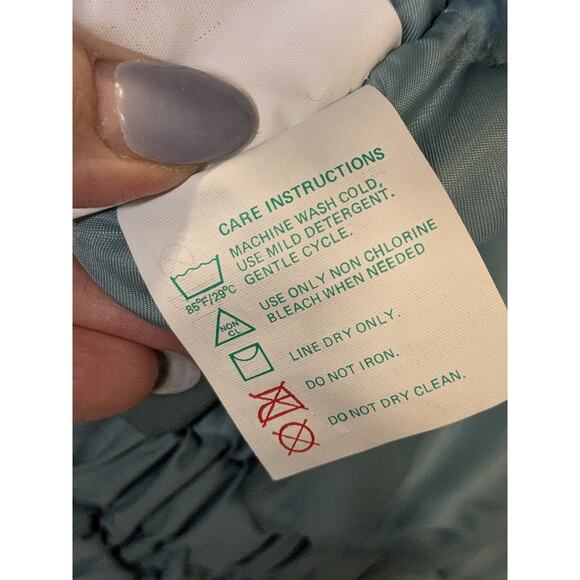 Vintage 80s 90s Y2K OBERMEYER Anita Powder Blue Crop Puffer Jacket Ladie Size 12 - Picture 12 of 12